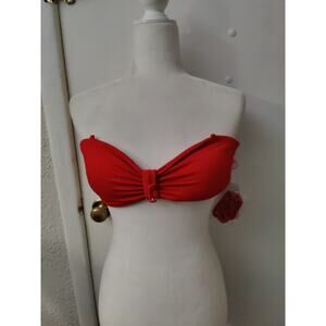 Red Carter Bikini Top M NEW Swim Cherry Girl Coquette Girl Mermaid Twee Cosplay